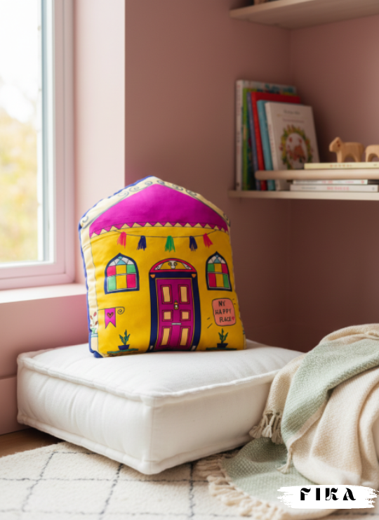 Yellow House Cushion