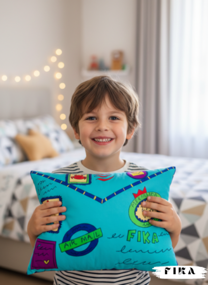 Blue Envelope Cushion