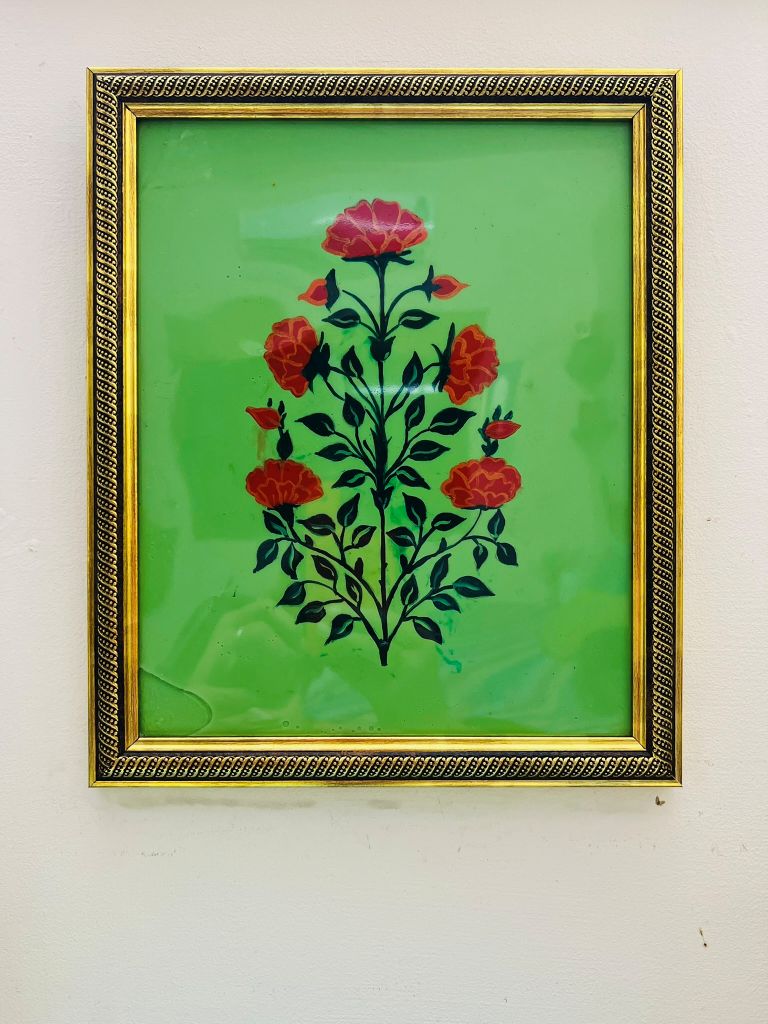 green Red Square Painting