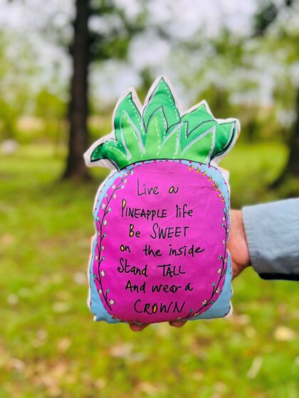 Pineapple Blue Cushion