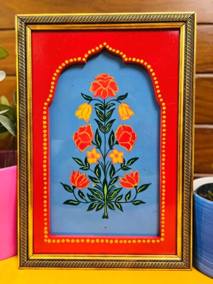 painting red with blue bg