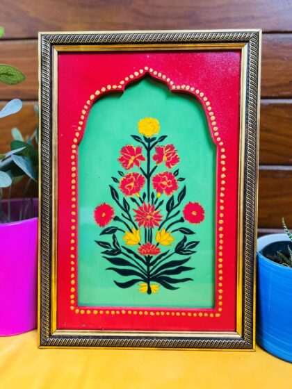 painting red with green bg