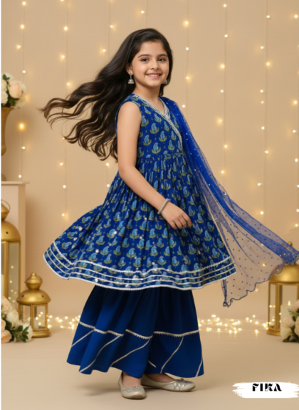 Sapphire Angrakha Sharara Set