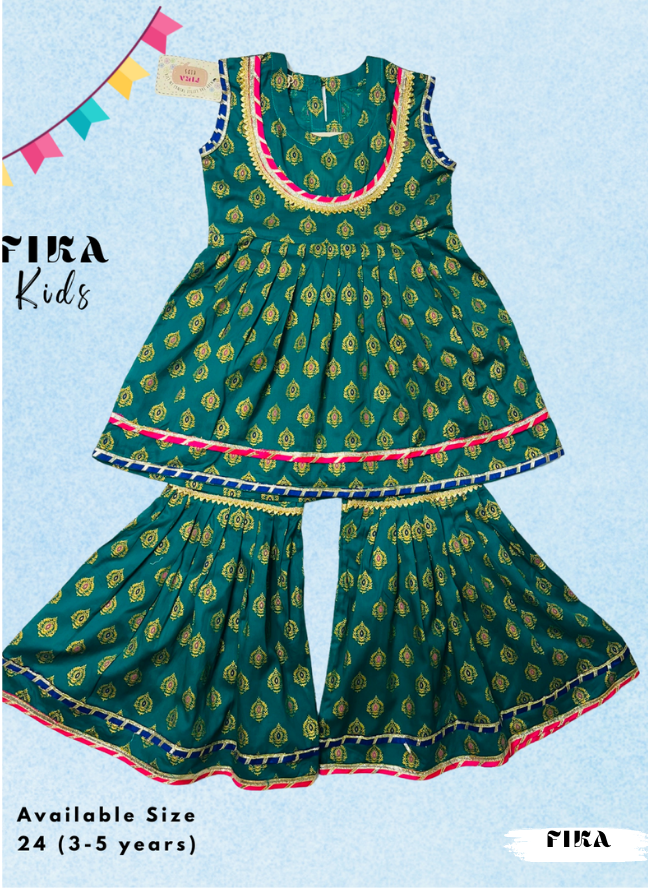 Emerald Frock Sharara Set