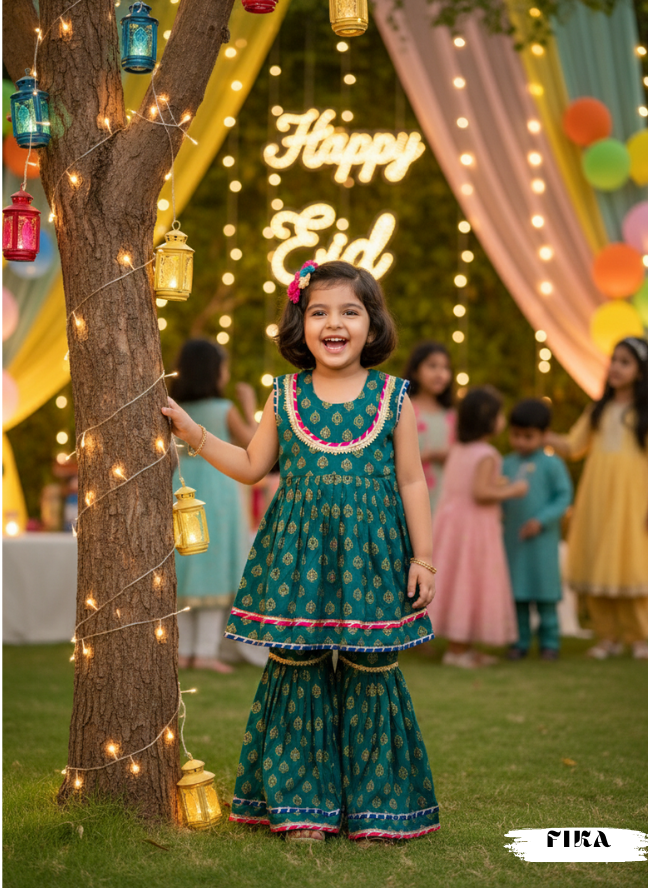 Emerald Frock Sharara Set