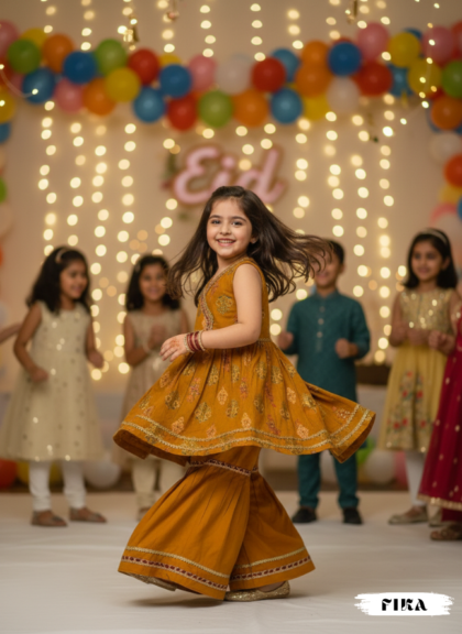 Mustard Angrakha Sharara Set