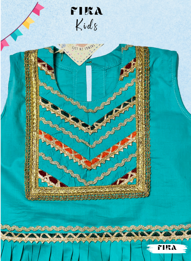 Turquoise Frock Palazzo Set